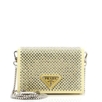 prada flap cardholder on chain shoulder