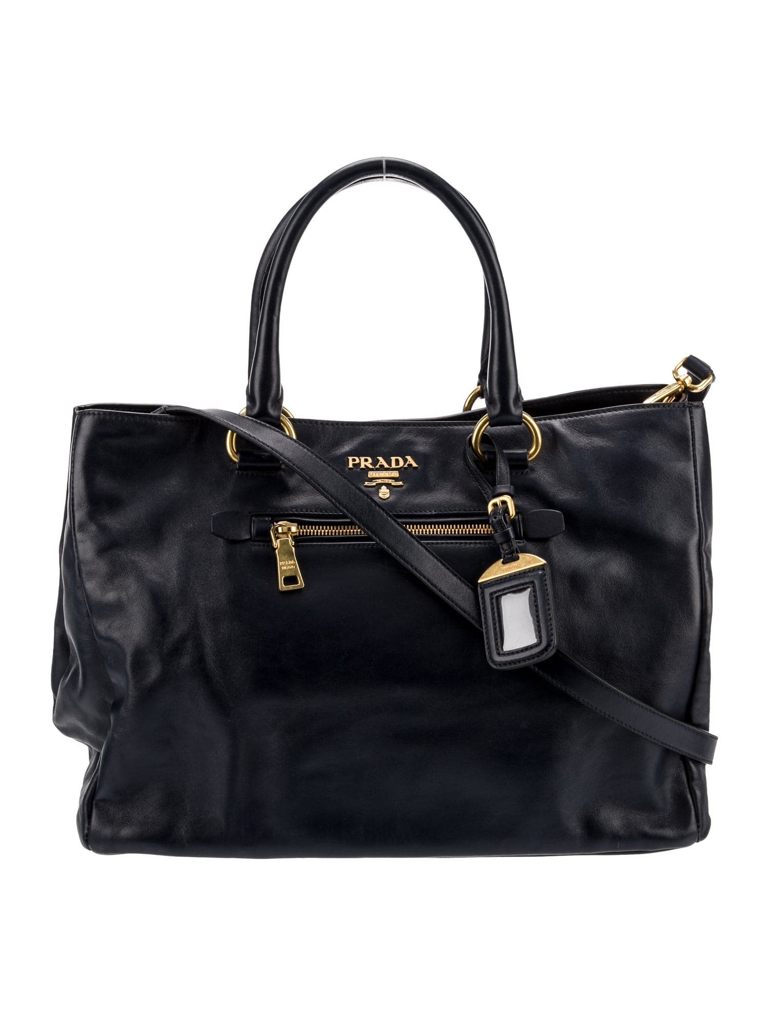 prada double zip tote